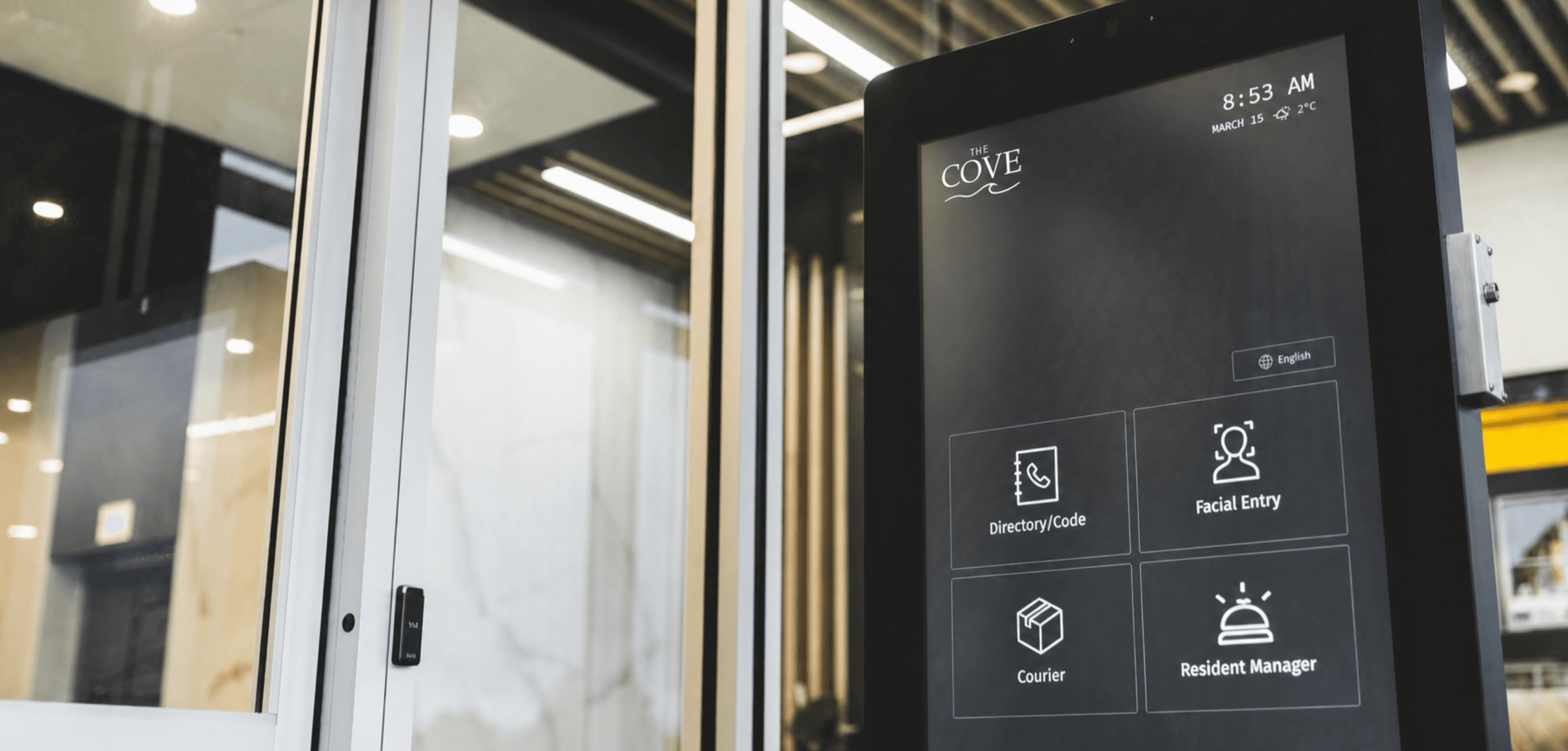 Smart access control panel at The Cove