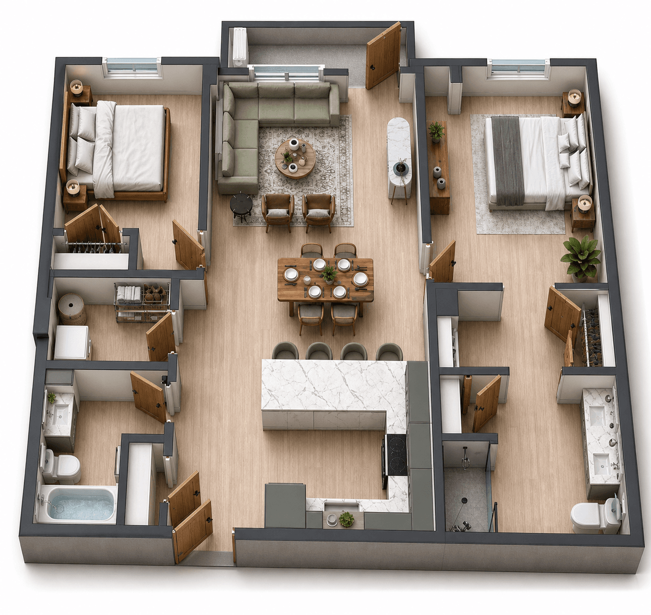 The Anchor — 3D isometric plan