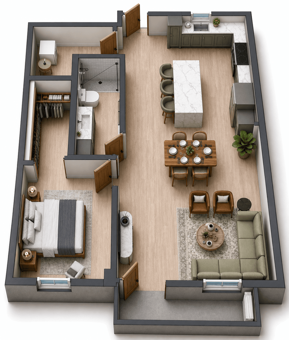 The Drift — 3D isometric plan