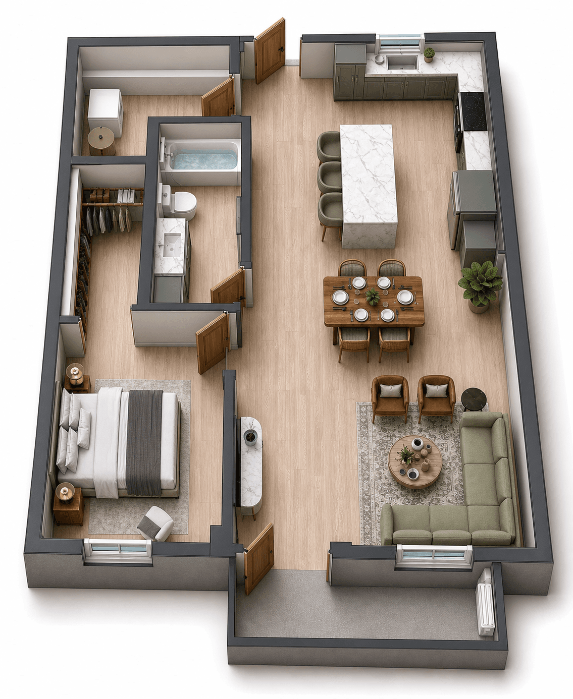 The Harbour — 3D isometric plan
