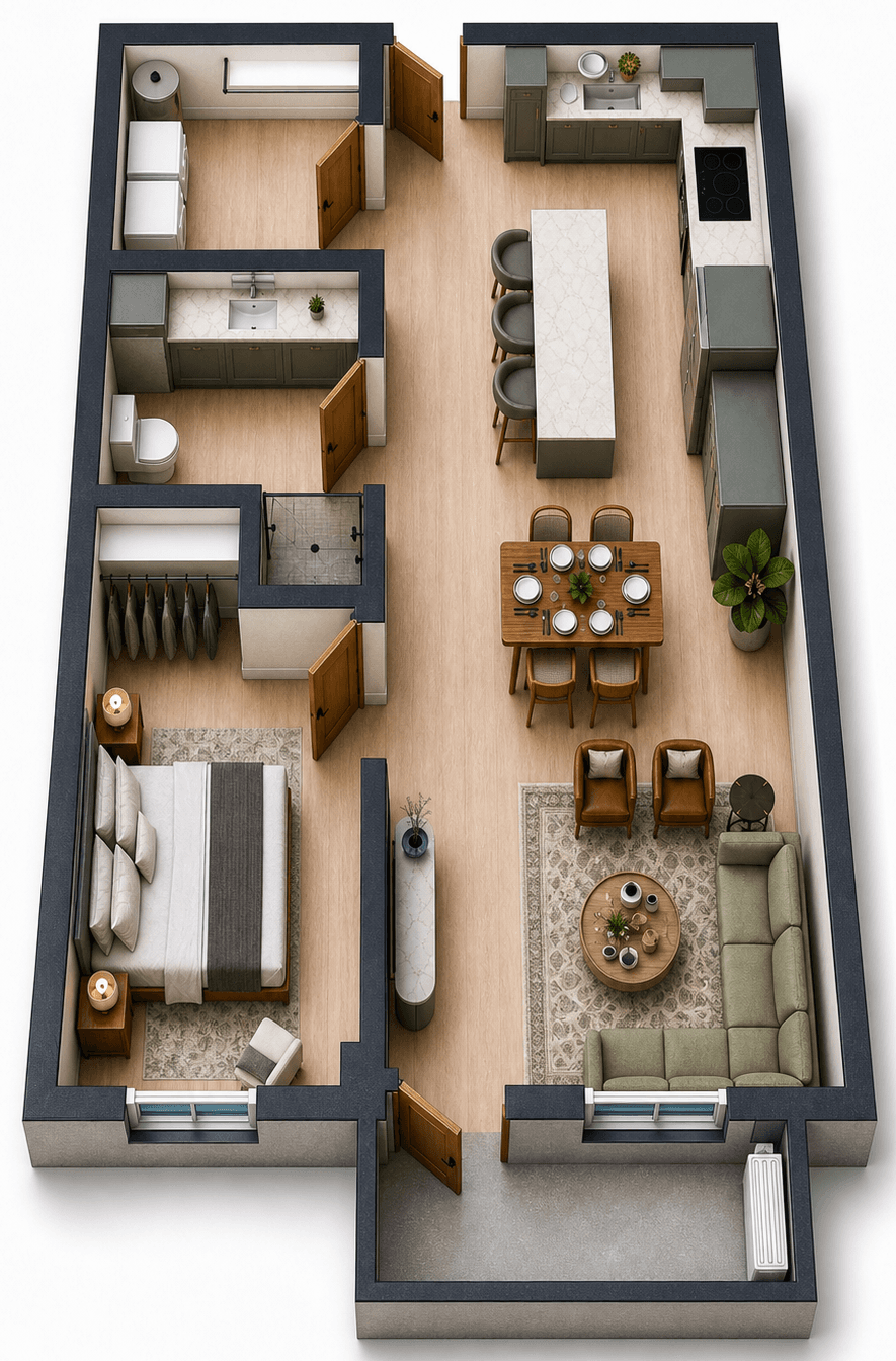 The Horizon — 3D isometric plan