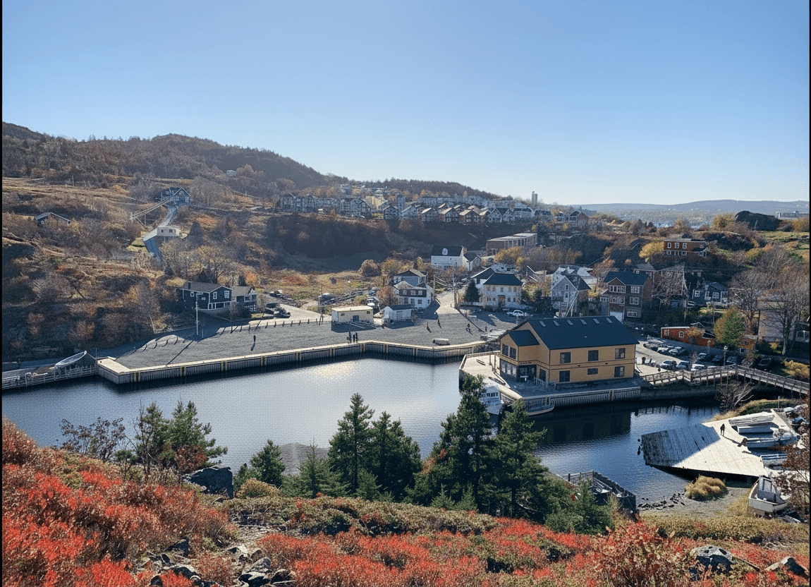 Quidi Vidi neighbourhood aerial view